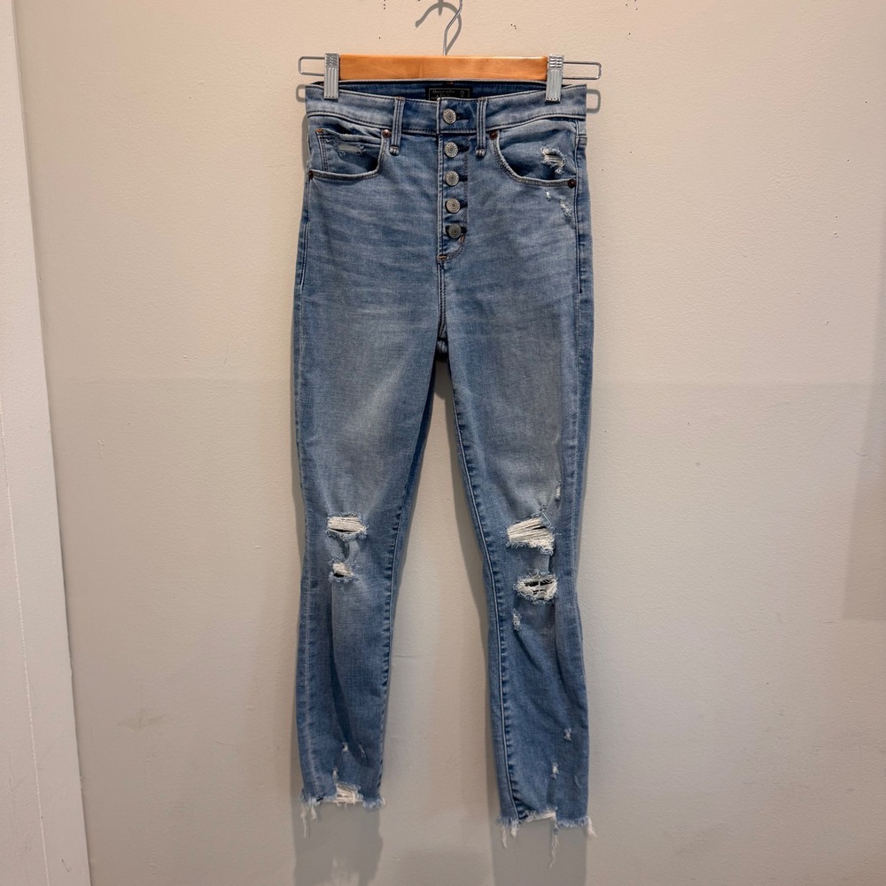 Abercrombie & Fitch Curve Love Super Skinny Ankle Jeans Button Fly | 25/0S